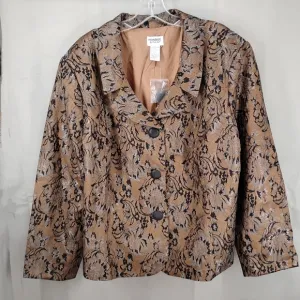 Monroe &amp; Main 2 Pc Plus Size Metallic Lace over TanTaffda Skirt Suit Sz 24
