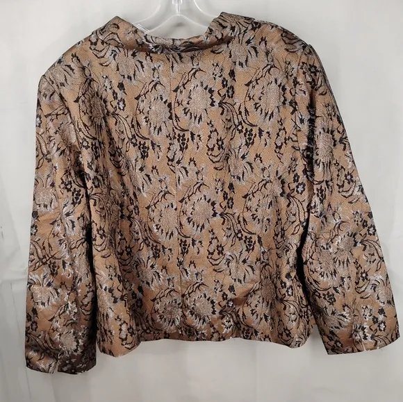 Monroe &amp; Main 2 Pc Plus Size Metallic Lace over TanTaffda Skirt Suit Sz 24