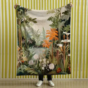 Moody Botanical Art Blanket Nature Blanket Tapestry Botanical Fairy Grunge Room Decor Fairycore Floral Cottagecore Blanket Botanical Throw, Nature Blanket 004