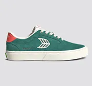 NAIOCA Teal Suede Ivory Logo Watermelon Sneaker Men