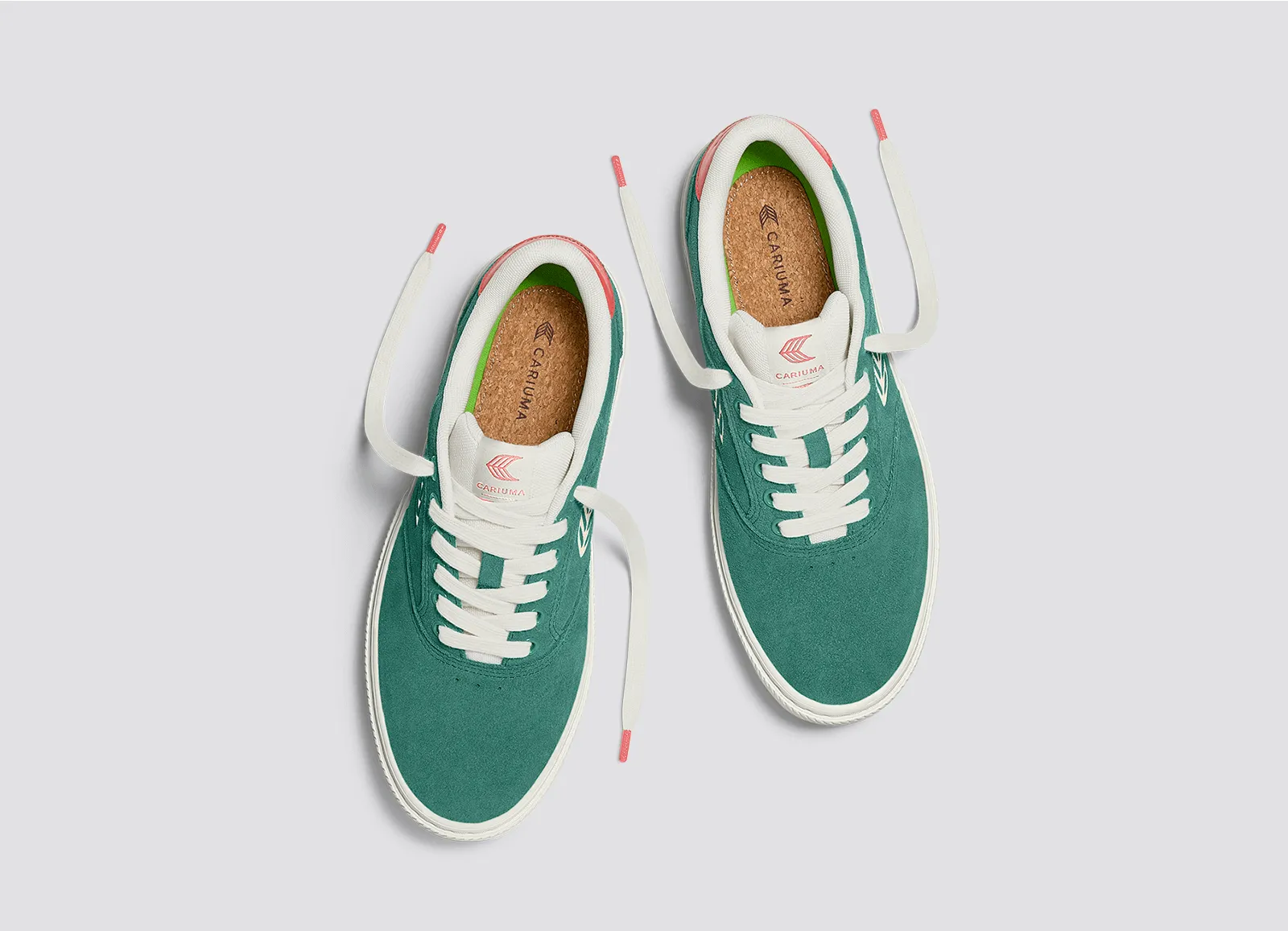 NAIOCA Teal Suede Ivory Logo Watermelon Sneaker Men