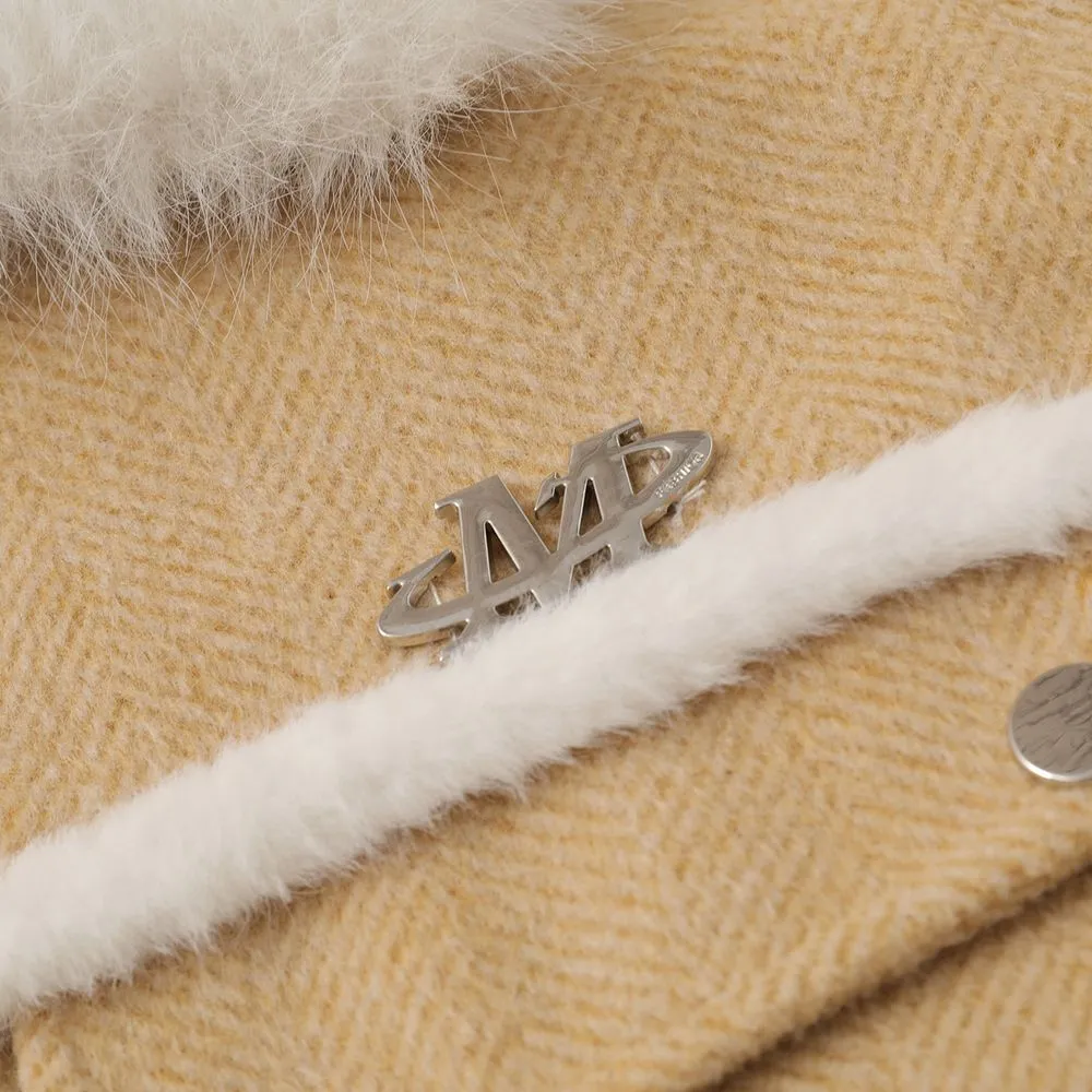 【NOW TREND】Suede Fur Collar Zip Coat