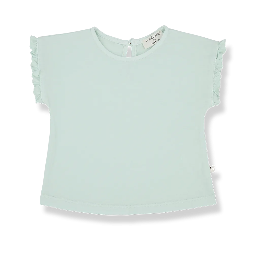 One More In The Family- Bianca subtle-green short sleeve shirt