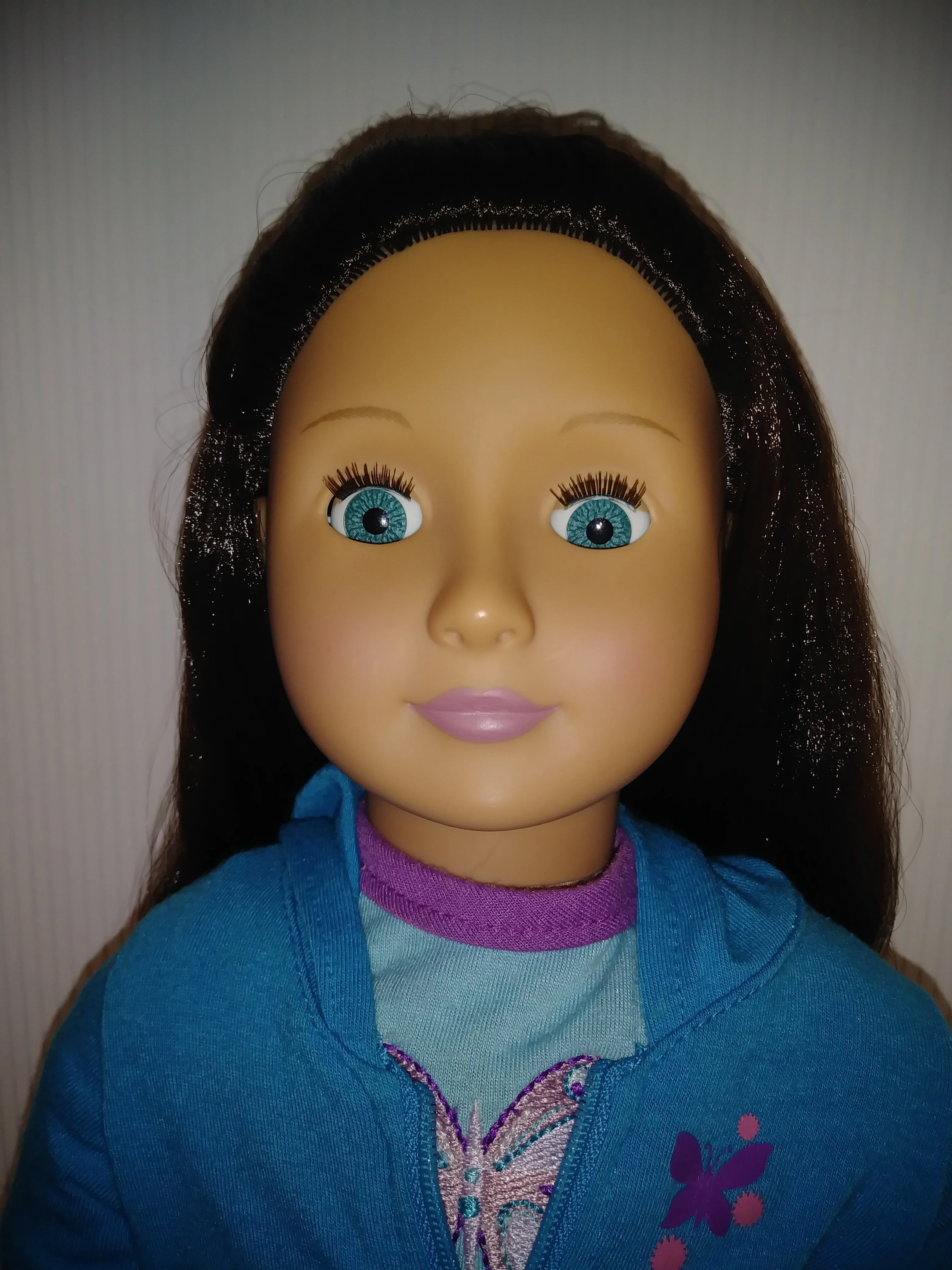 Our Generation Doll Long Brunette Hair & Blue Eyes