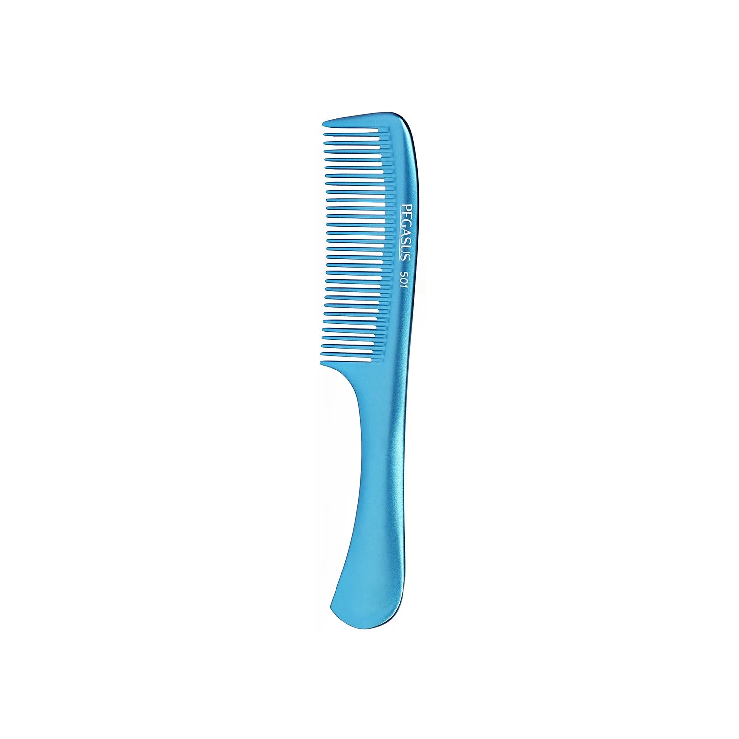 Pegasus MICOLOR 501, 9in Hard Rubber Handle Comb, Handmade, Seamless, Smooth Edges, Anti Static, Heat and Chemically Resistant, Wet Hair, Everyday Grooming Comb | Peines de goma dura - Blue