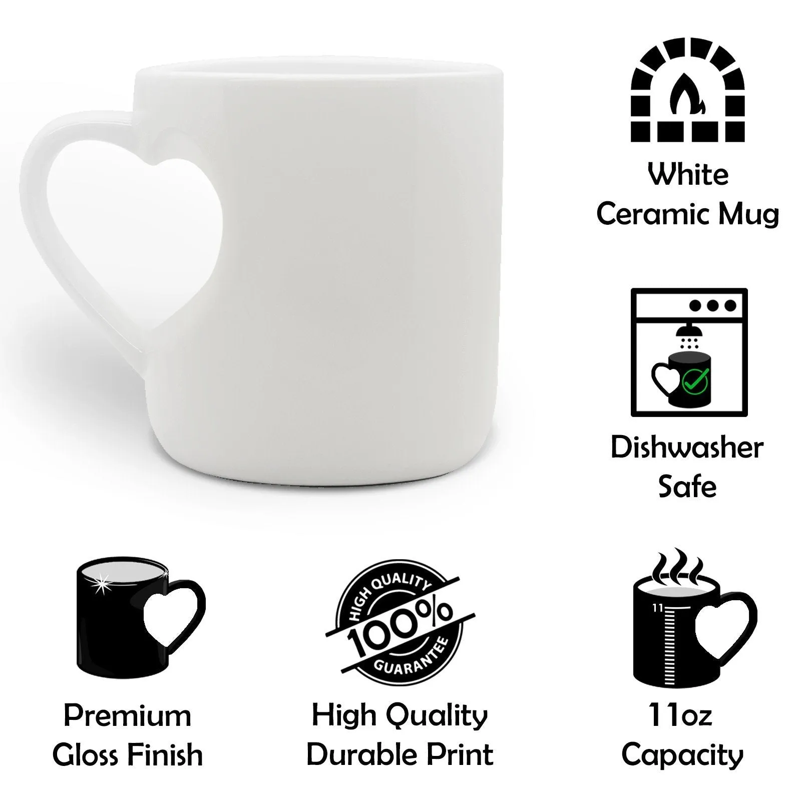 Personalised Mug with Stylish Text and Flowery Rabbits