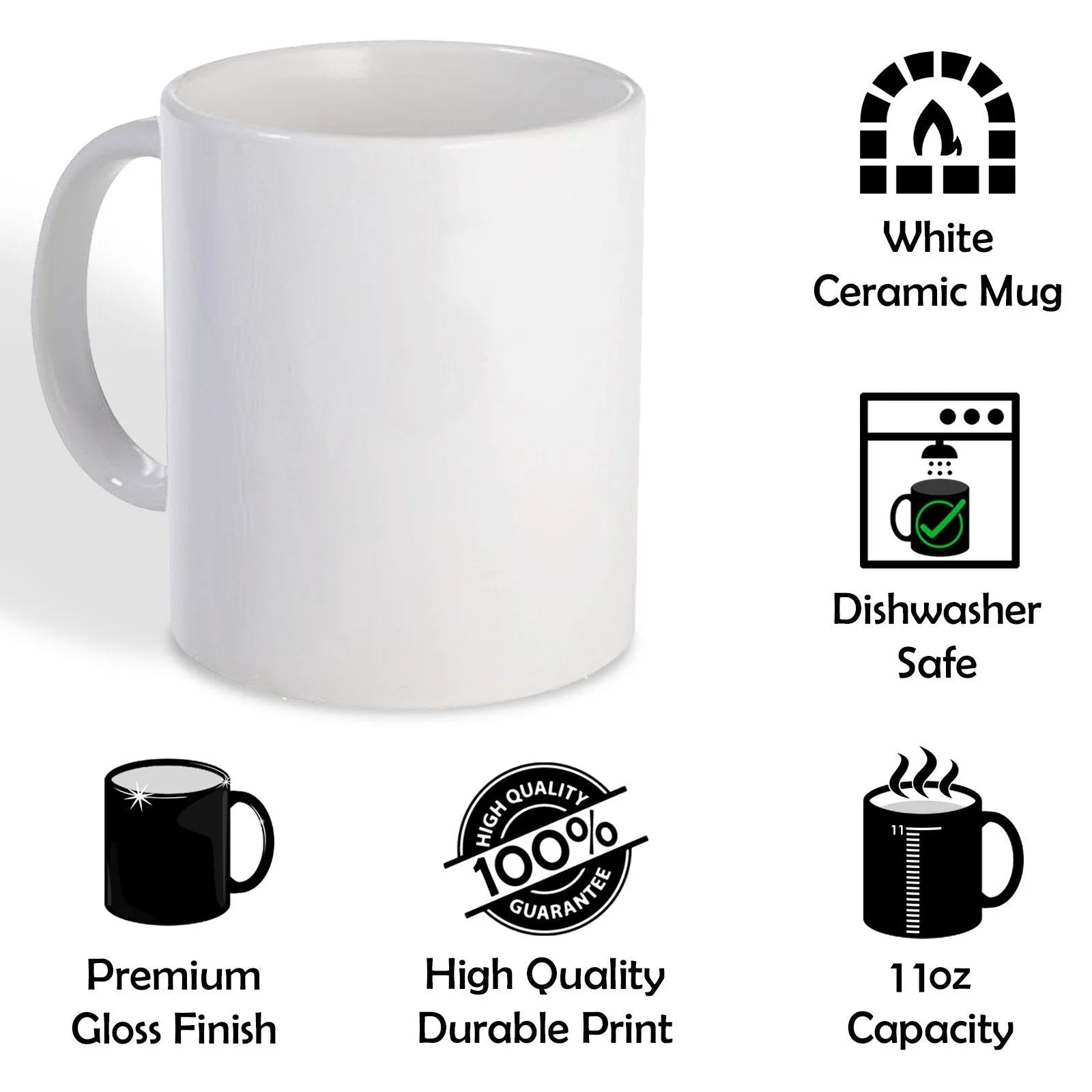 Personalised Mug with Stylish Text and Flowery Rabbits