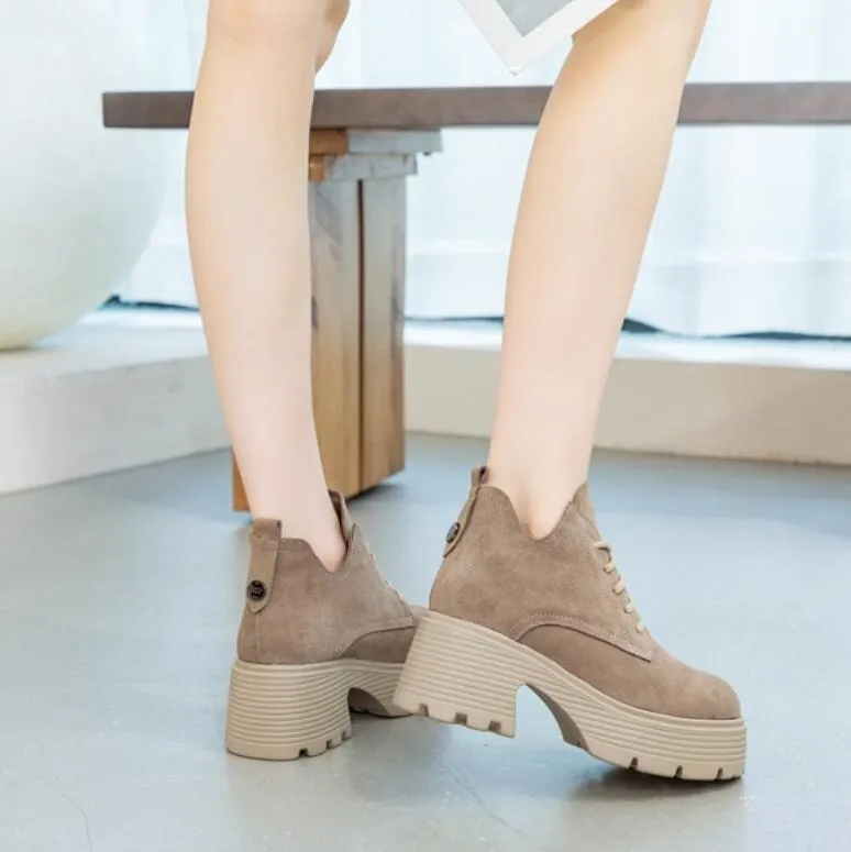 Petite Size Leather Ankle Boots For Small Feet AP143