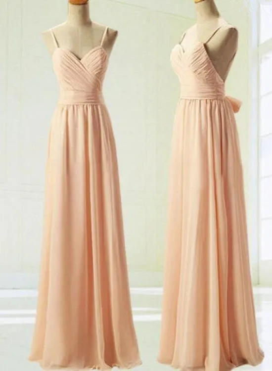 Pink Bridesmaid Dresses,  Simple Pretty Soft Pink Prom Dresses, Lovely Party Dresses