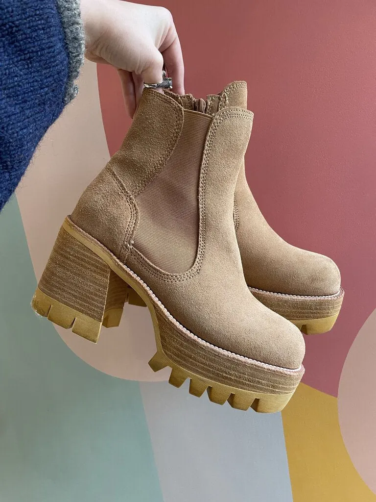 Preston Suede Platform Boots (Retail $248, As found, minor marks to rubber sole)