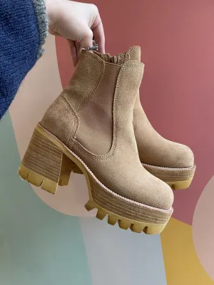 Preston Suede Platform Boots (Retail $248, As found, minor marks to rubber sole)