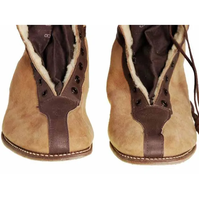 Rare Mens Vintage Sherpa Wanigan 2-Tone Boots 1940S 8 Never Worn