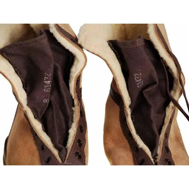 Rare Mens Vintage Sherpa Wanigan 2-Tone Boots 1940S 8 Never Worn