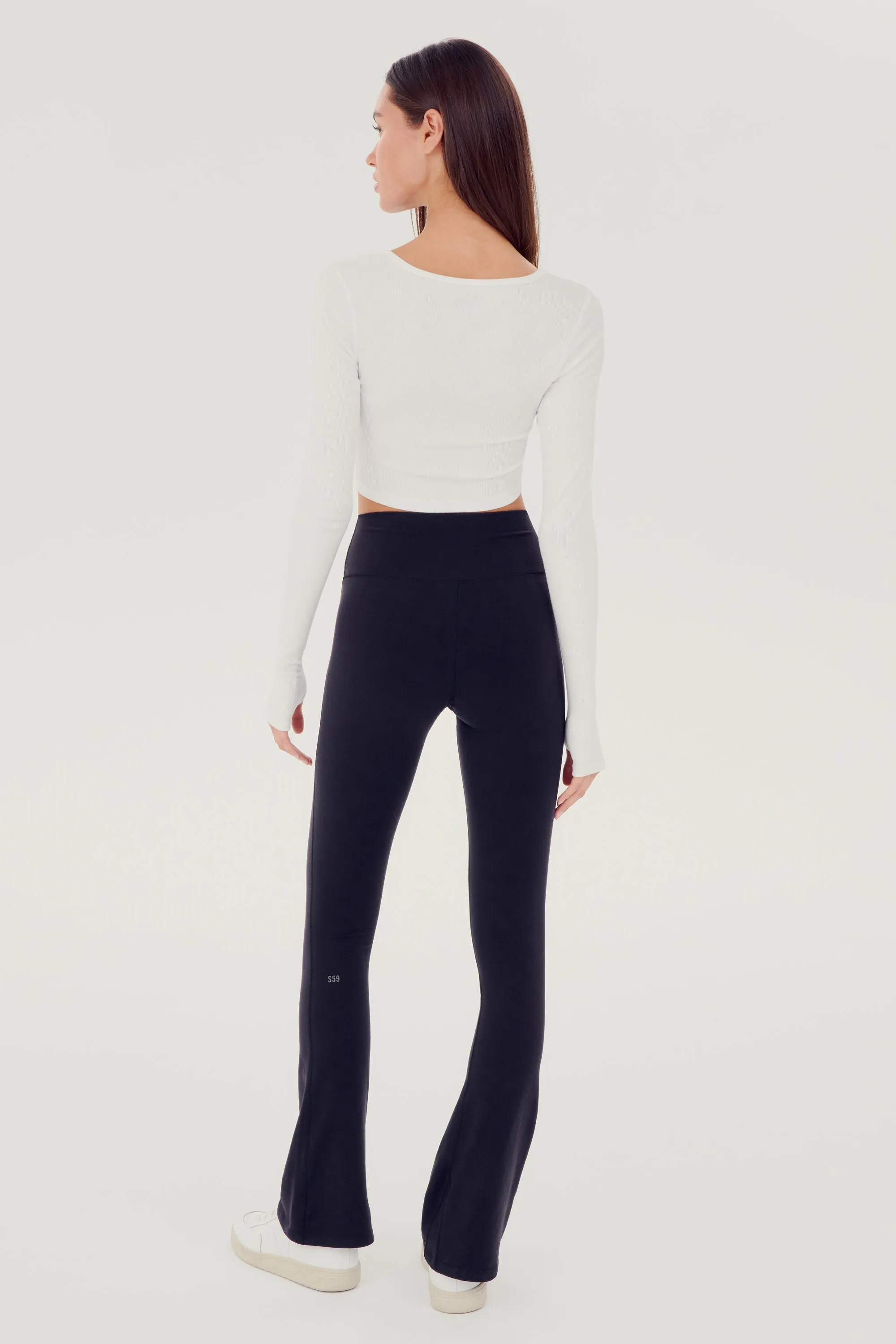 Rene Rib Crop Cardigan - White