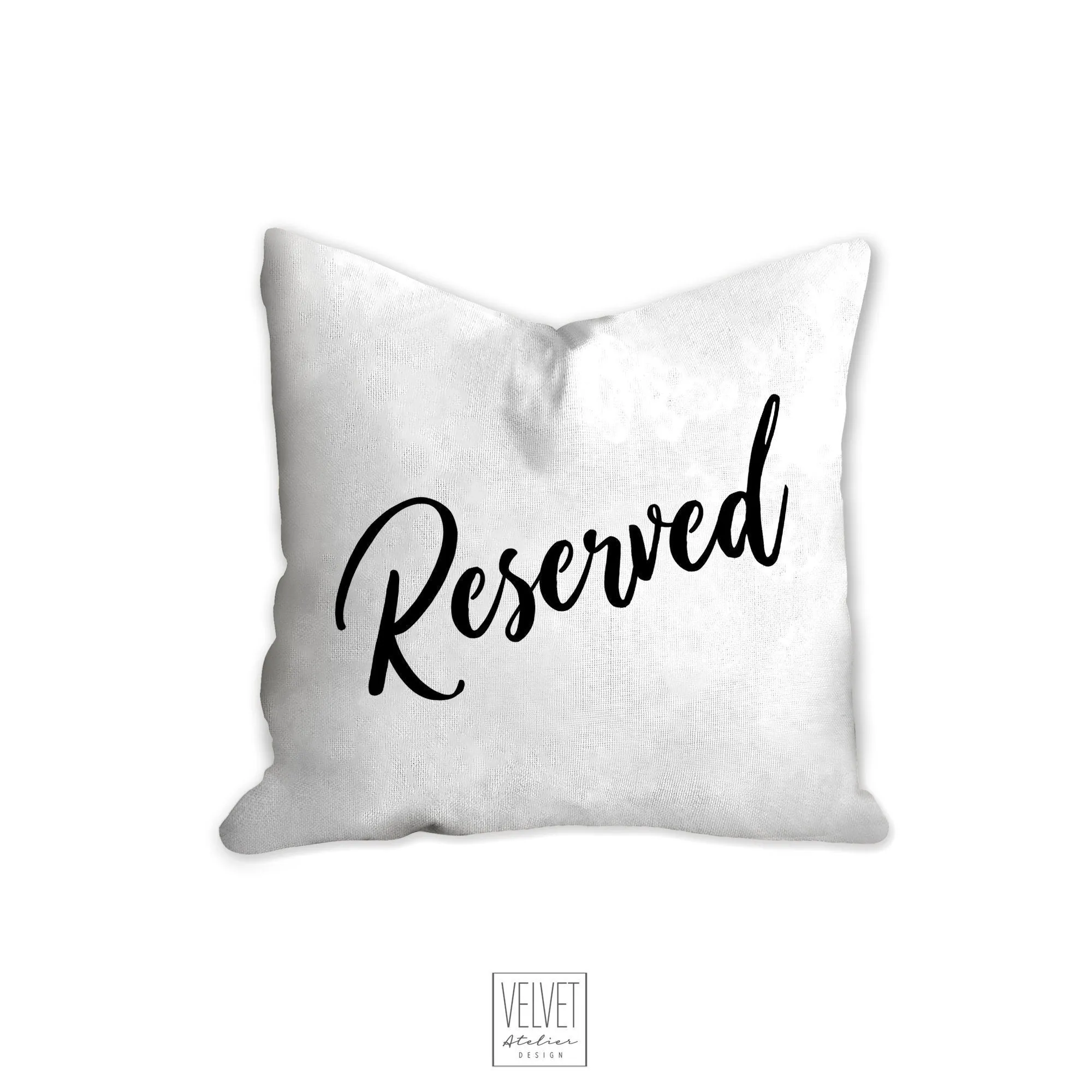 Reserved pillow in black, modern pillow, Interior decor, home decor pillow cover and insert, home accent pillow, housewarming