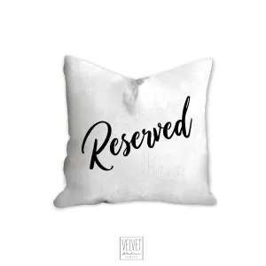 Reserved pillow in black, modern pillow, Interior decor, home decor pillow cover and insert, home accent pillow, housewarming