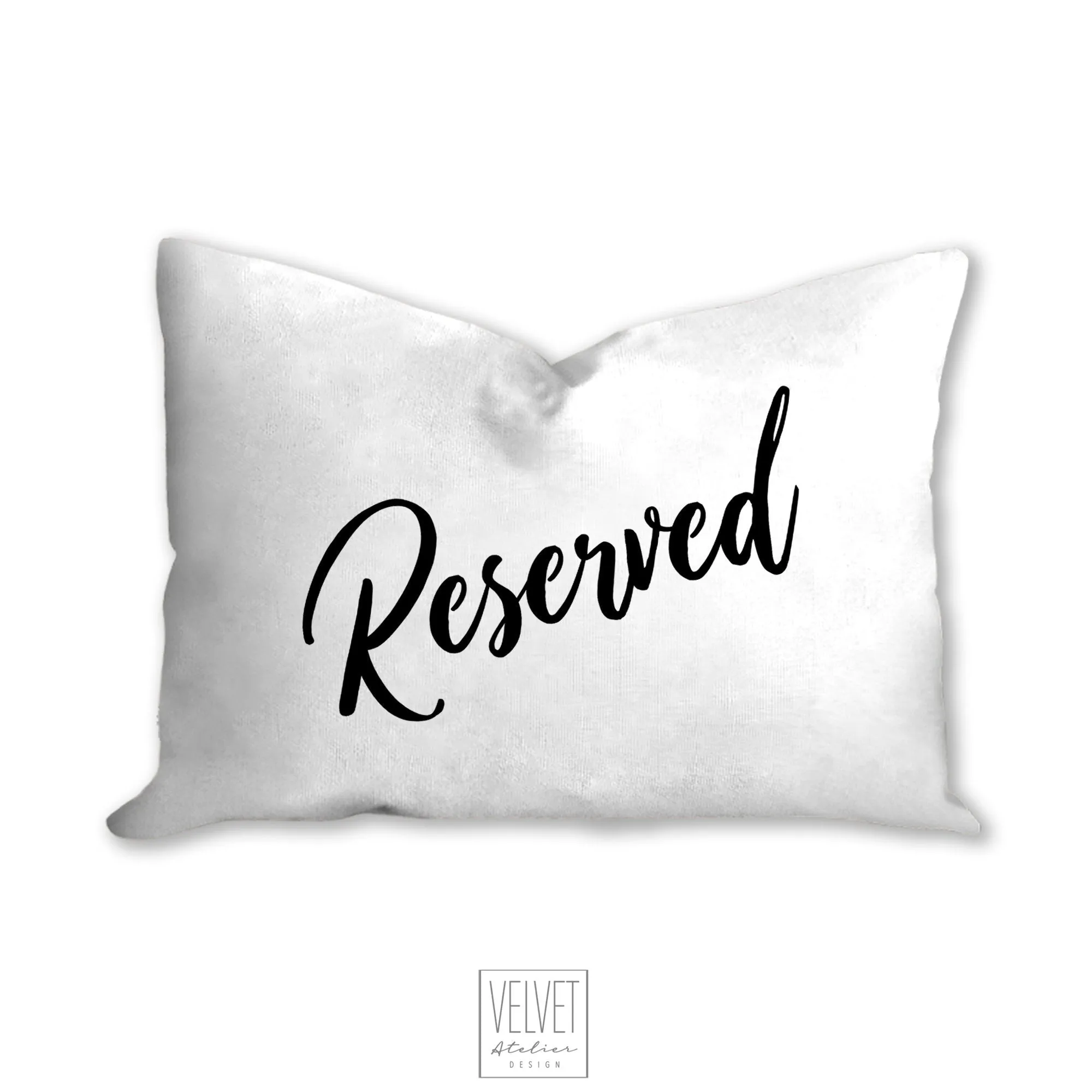 Reserved pillow in black, modern pillow, Interior decor, home decor pillow cover and insert, home accent pillow, housewarming