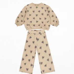 Rylee Cru- Oversized Sweatshirt & Wide Leg Pant Set (Hearts)