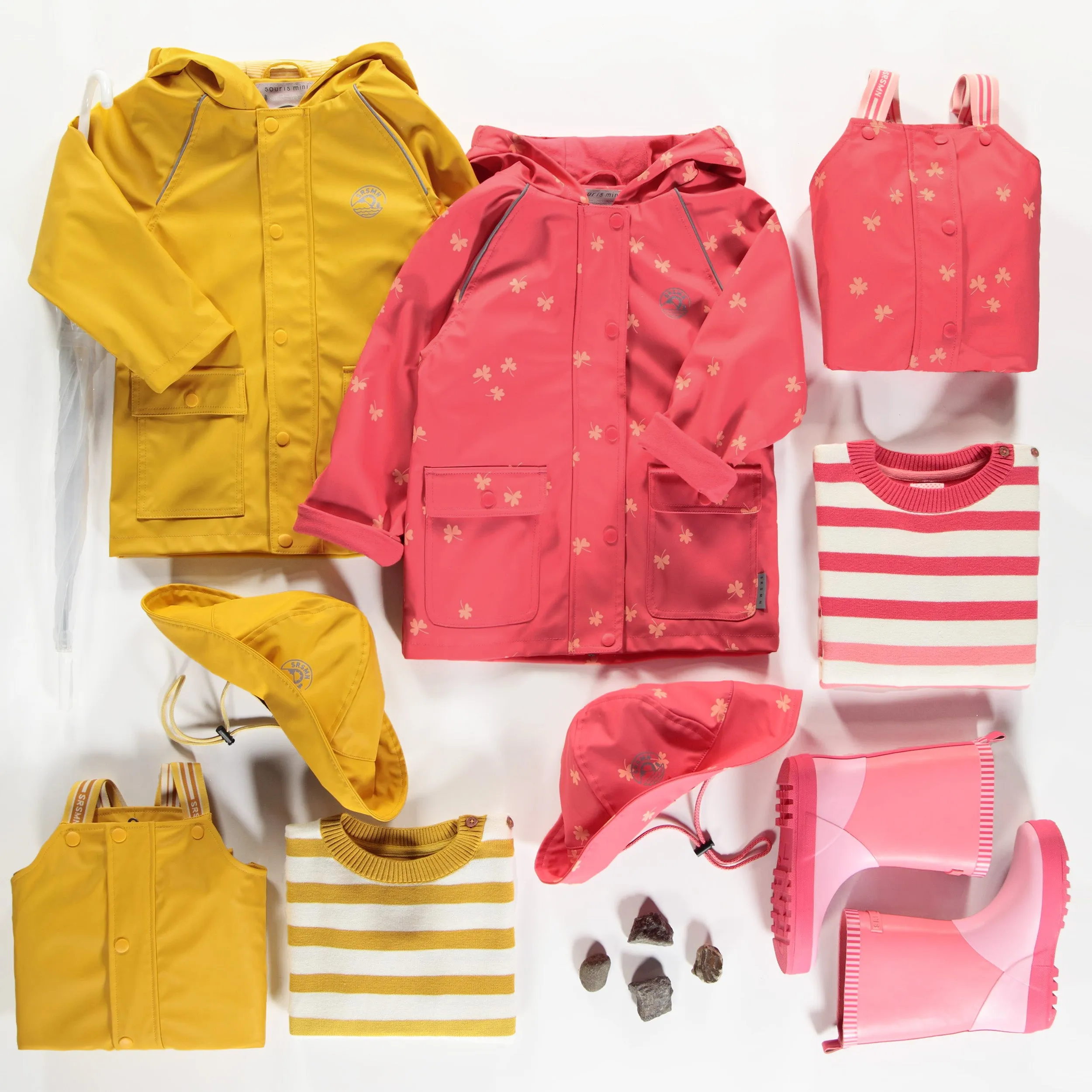 Salopette de pluie jaune en polyuréthane, enfant || Yellow polyurethane rain overalls, child