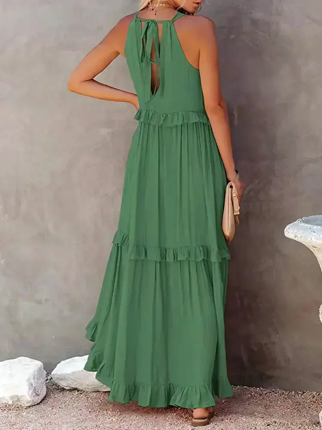 Sarah | Halter Ruffle Maxi Dress (Almost sold out)