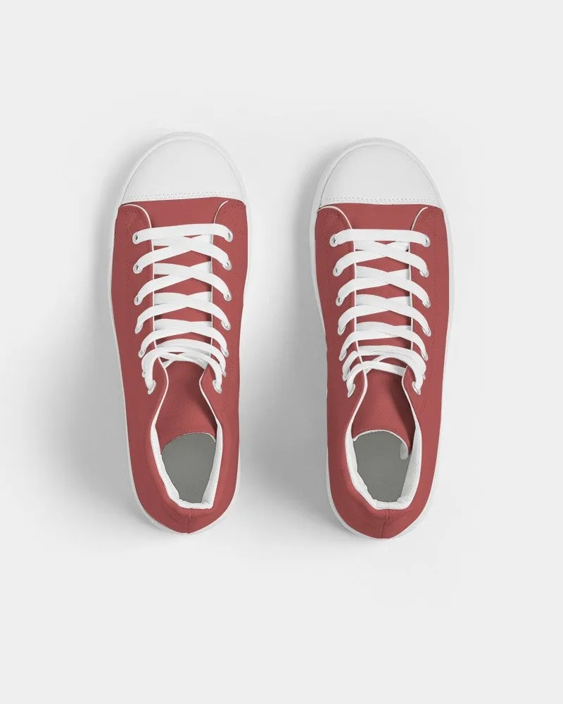 Shaded Midtone Red High-Top Canvas Sneakers | Men's | C0M80Y60K30