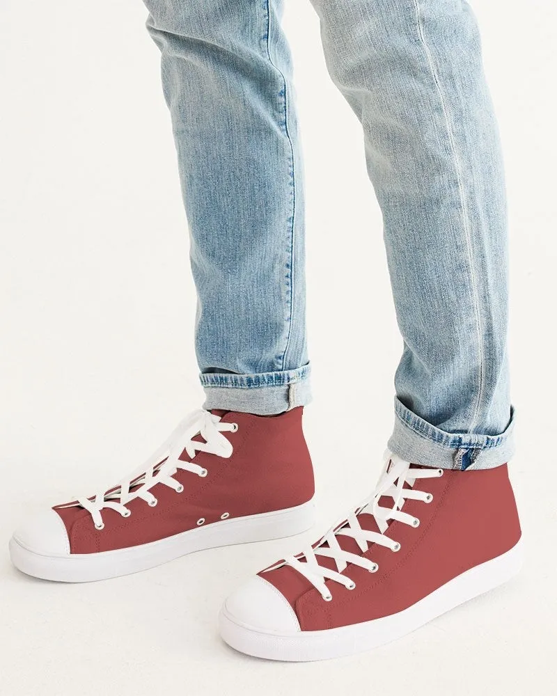 Shaded Midtone Red High-Top Canvas Sneakers | Men's | C0M80Y60K30