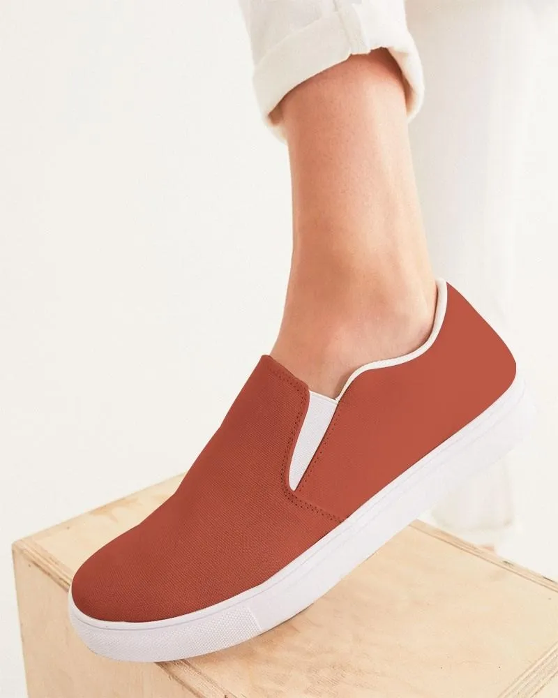 Shaded Midtone Red Slip-On Canvas Sneakers | Women's | C0M80Y80K30