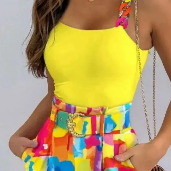 Short Set for Women's Clothing - Lightweight Summer Outfit with Top and Short,