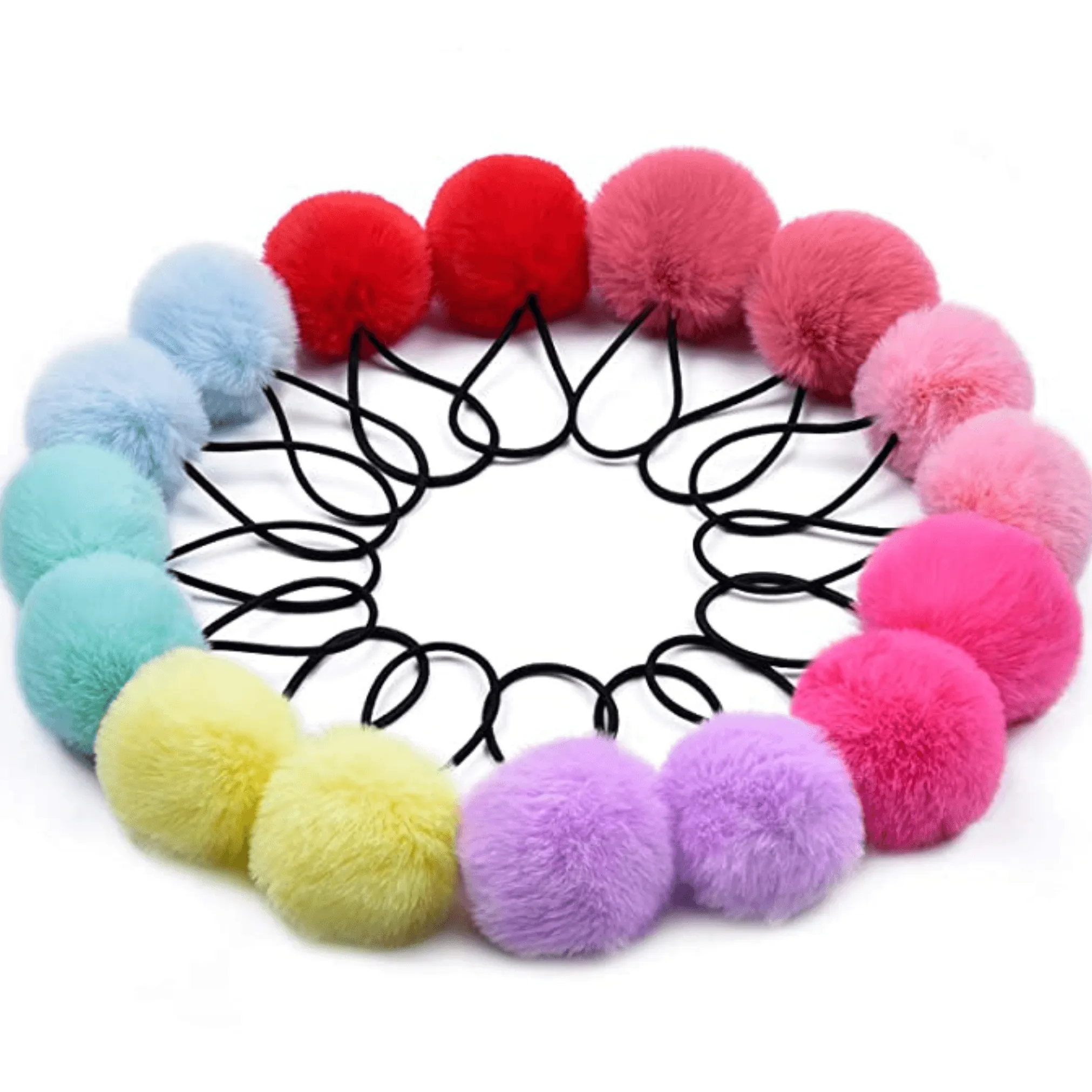 Small Pom Pom Hair Ties