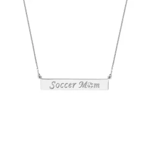 Soccer Mom Bar Necklace in Plated Sterling Silver