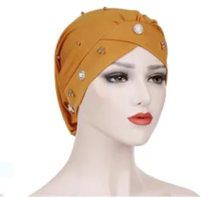 Soft Headscarf Women Hijab cap Yellow Golden