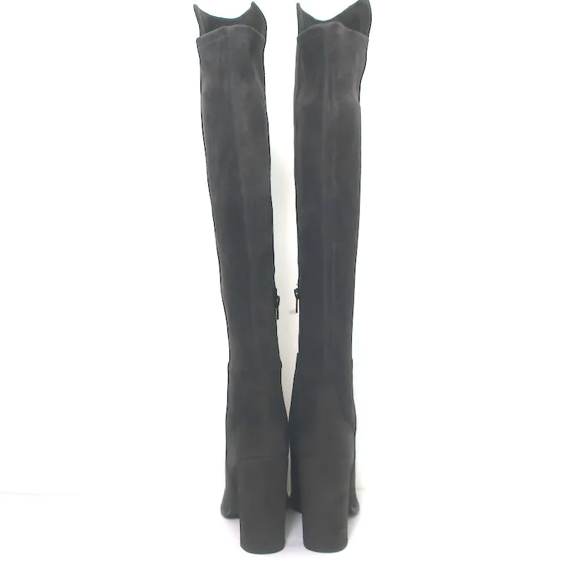 Stuart Weitzman Alljill Over the Knee Boots Charcoal Suede Size 8 NEW