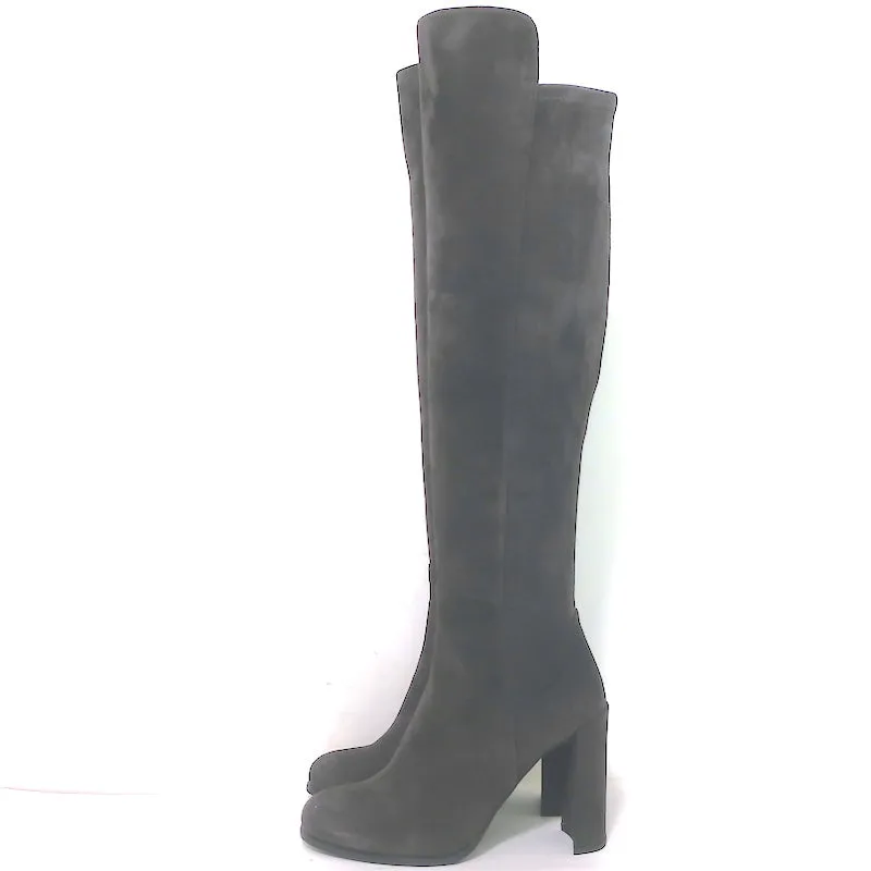 Stuart Weitzman Alljill Over the Knee Boots Charcoal Suede Size 8 NEW
