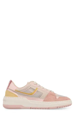 Suede and fabric low-top sneakers