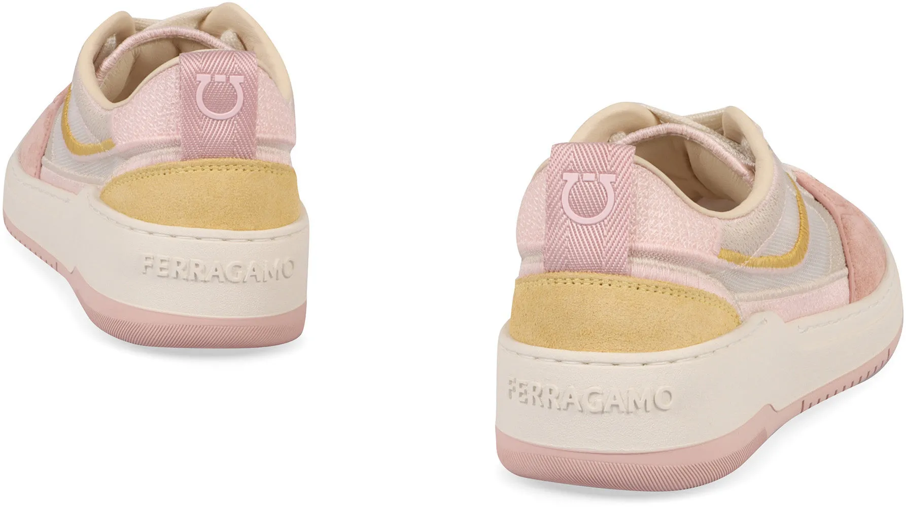 Suede and fabric low-top sneakers