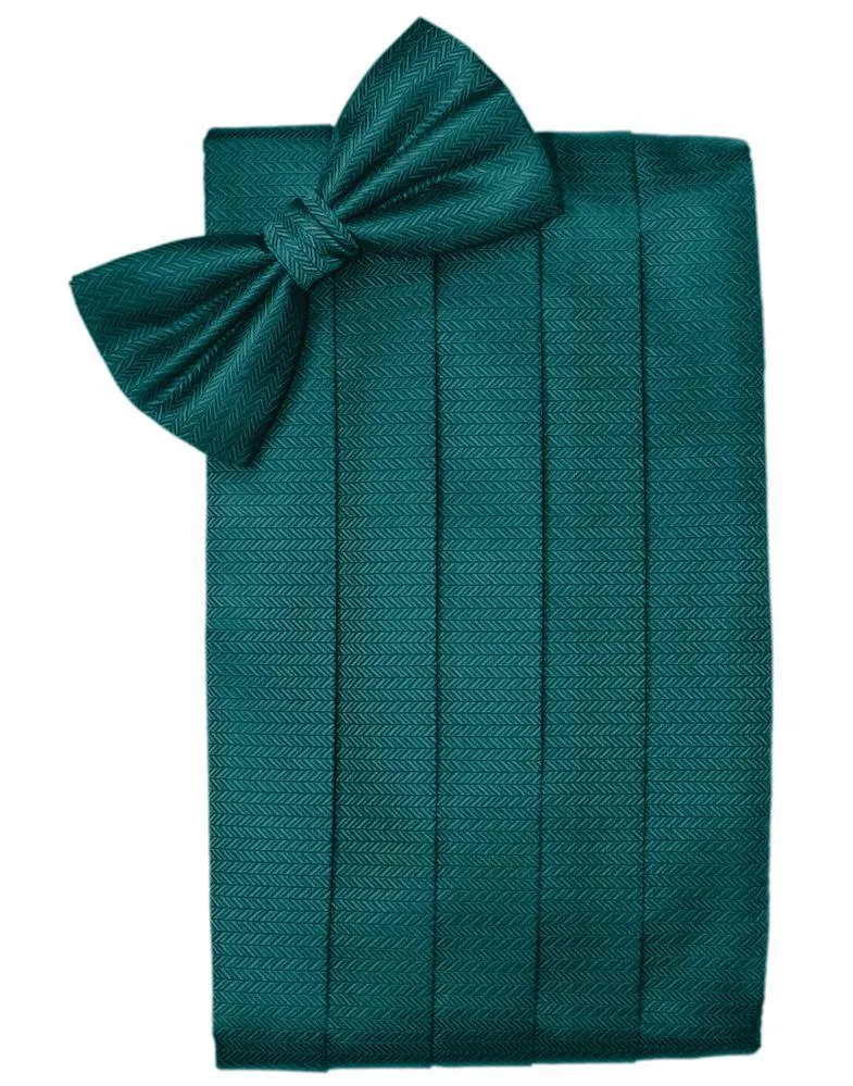 Teal Herringbone Kids Cummerbund