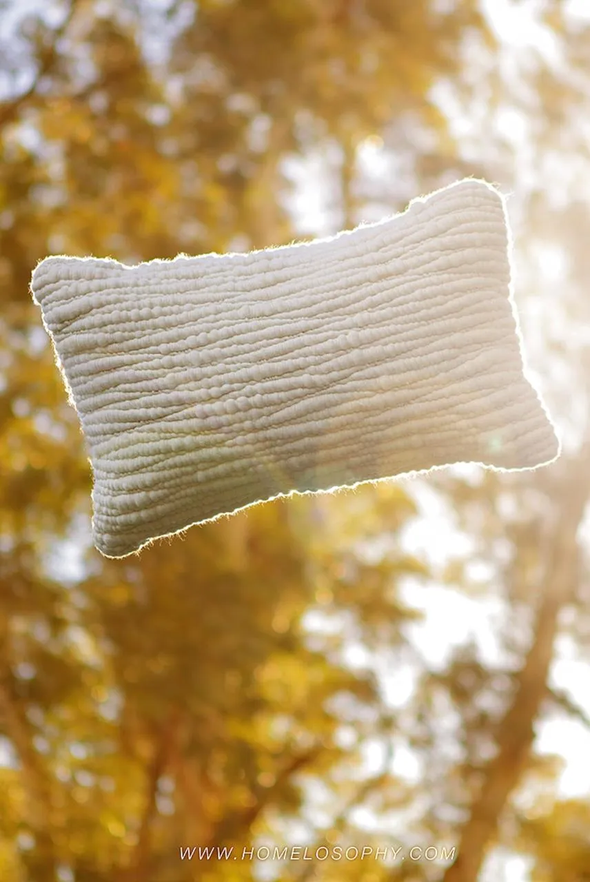 Textured Wool Lumbar Pillow