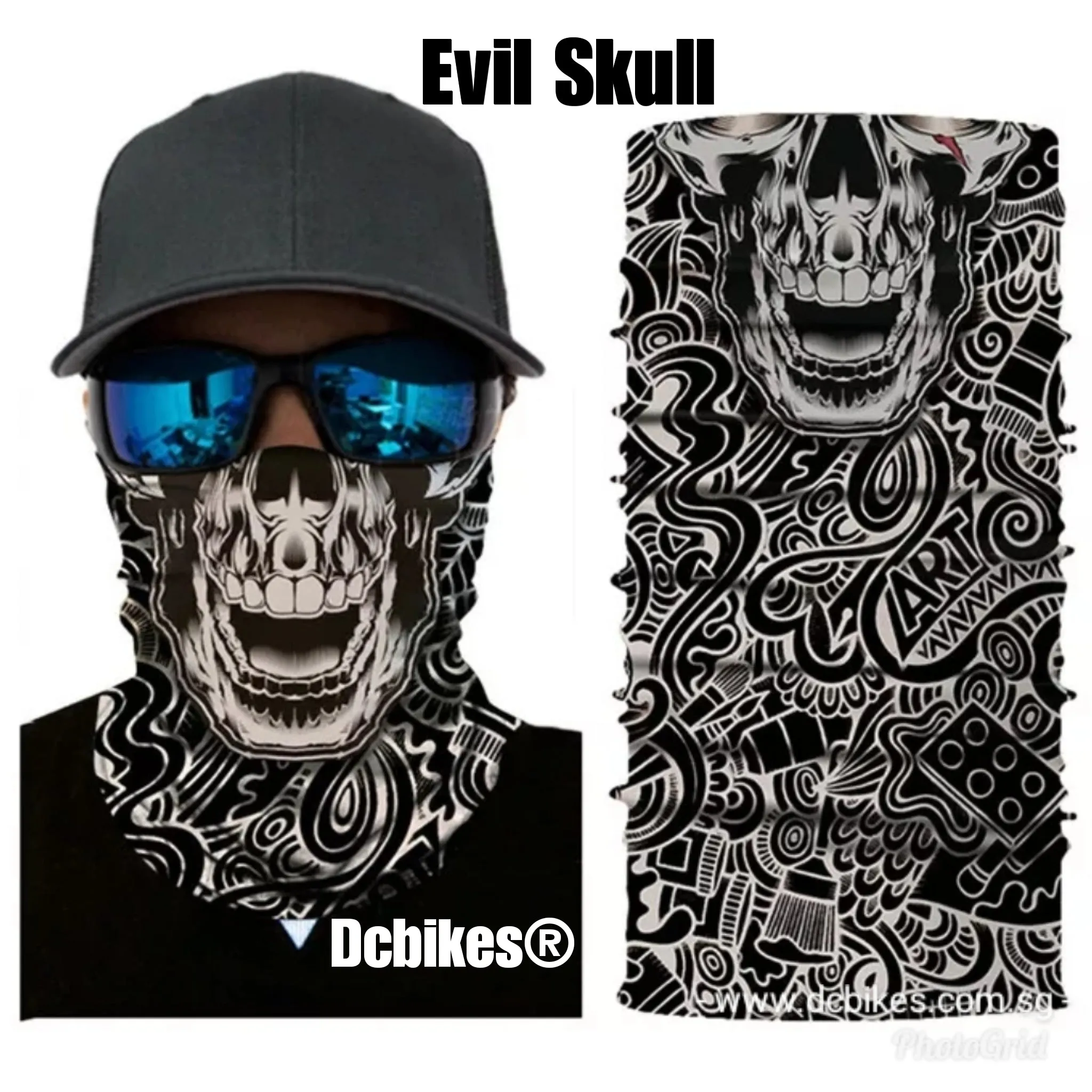 The Joker Skull Mask Half Face Bandana Scarf