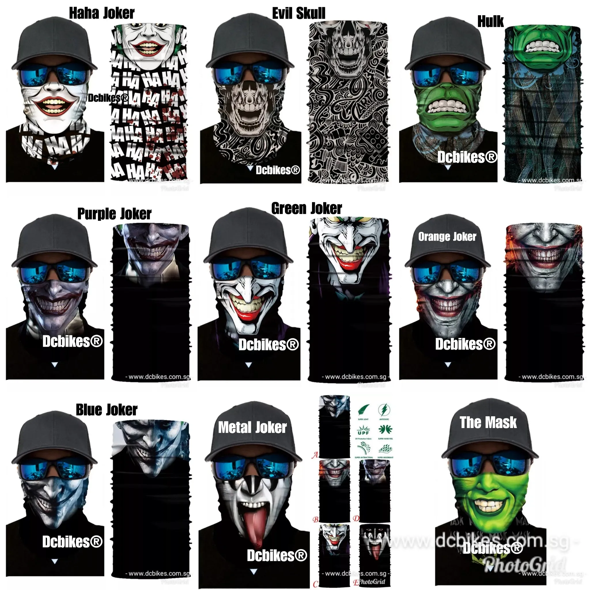 The Joker Skull Mask Half Face Bandana Scarf