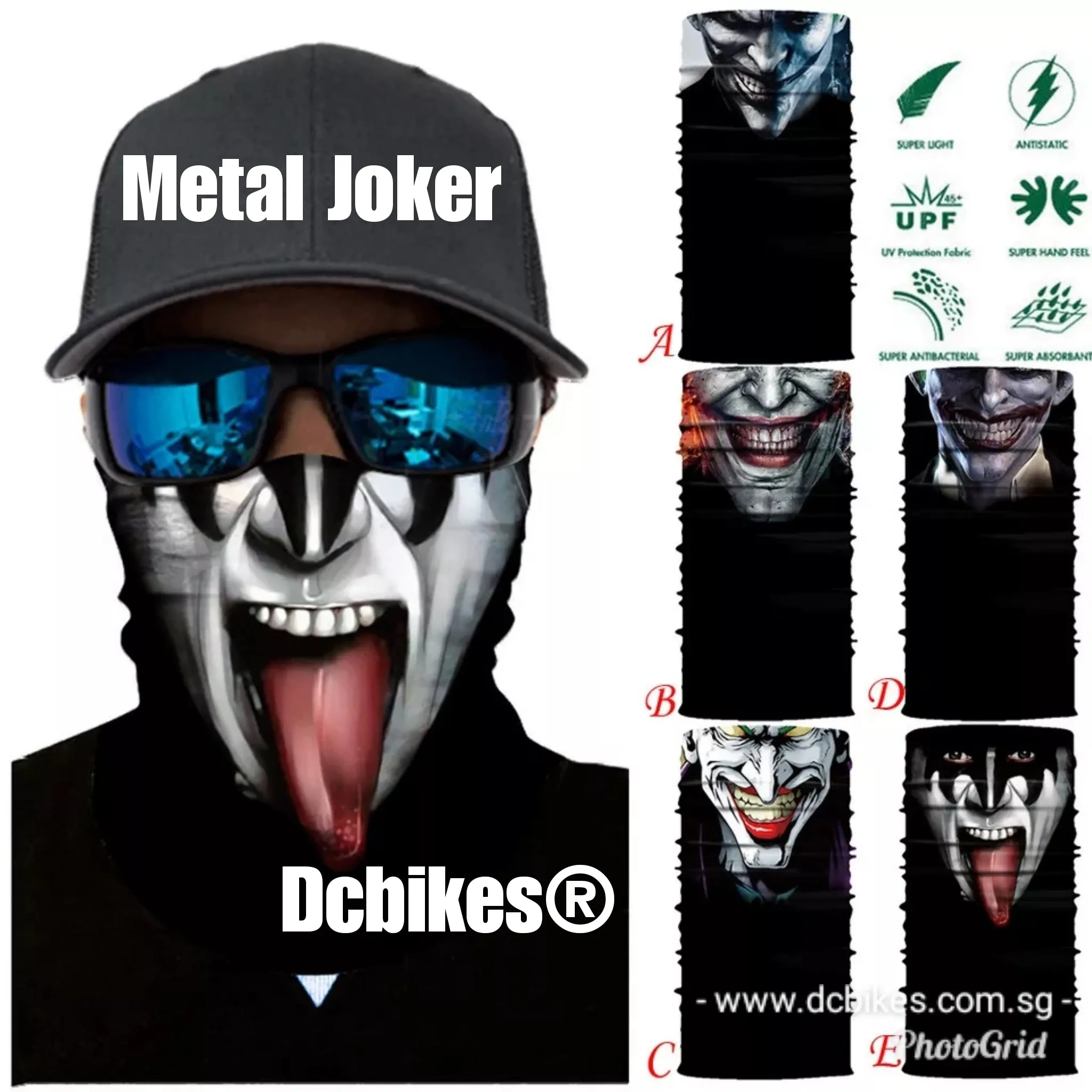The Joker Skull Mask Half Face Bandana Scarf