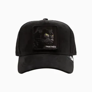 The Suede Panther Blacked Out Microsuede Trucker Hat