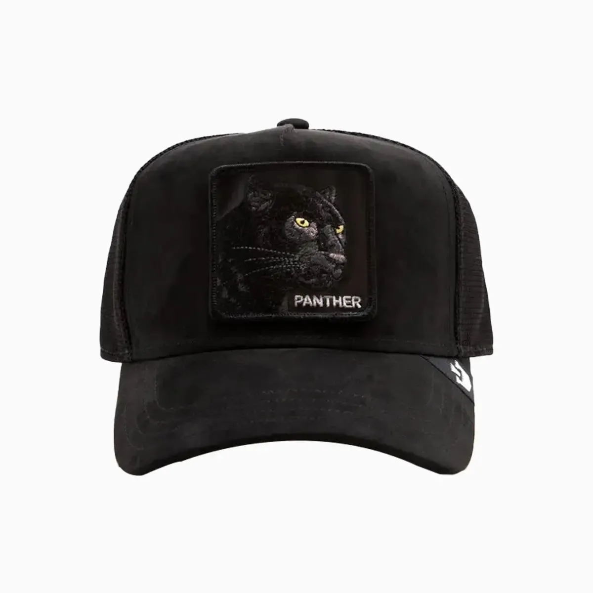 The Suede Panther Blacked Out Microsuede Trucker Hat