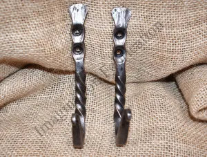 Twisted 3/8 Hooks, Large Rat Tail (Pair)