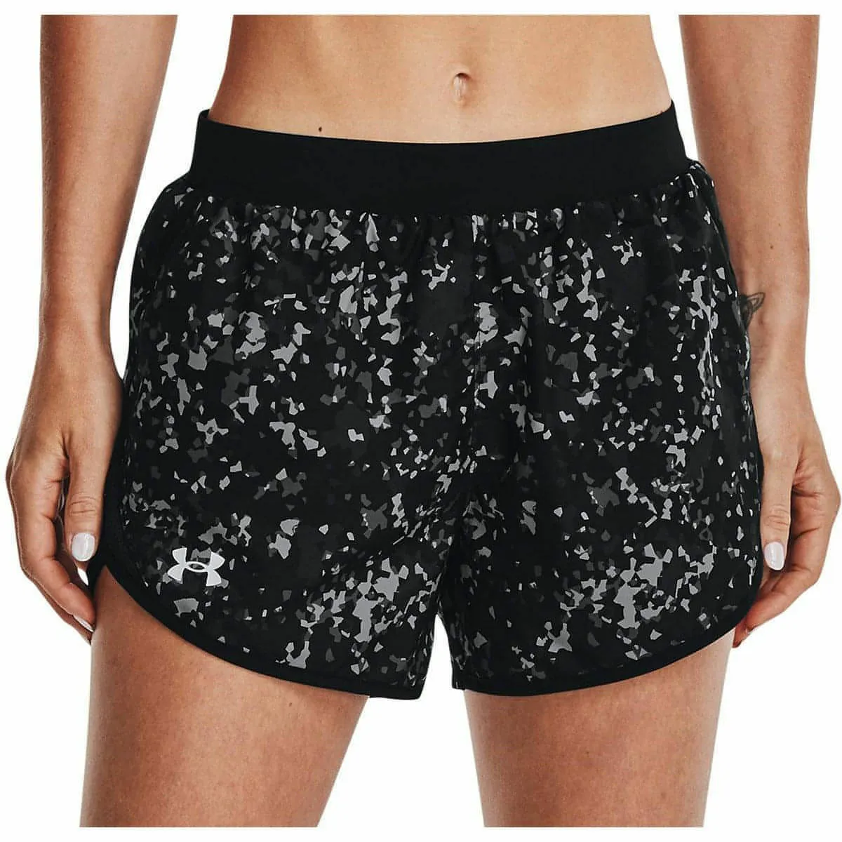 Under Armour Fly By 2.0 Printed Womens Running Shorts - Black