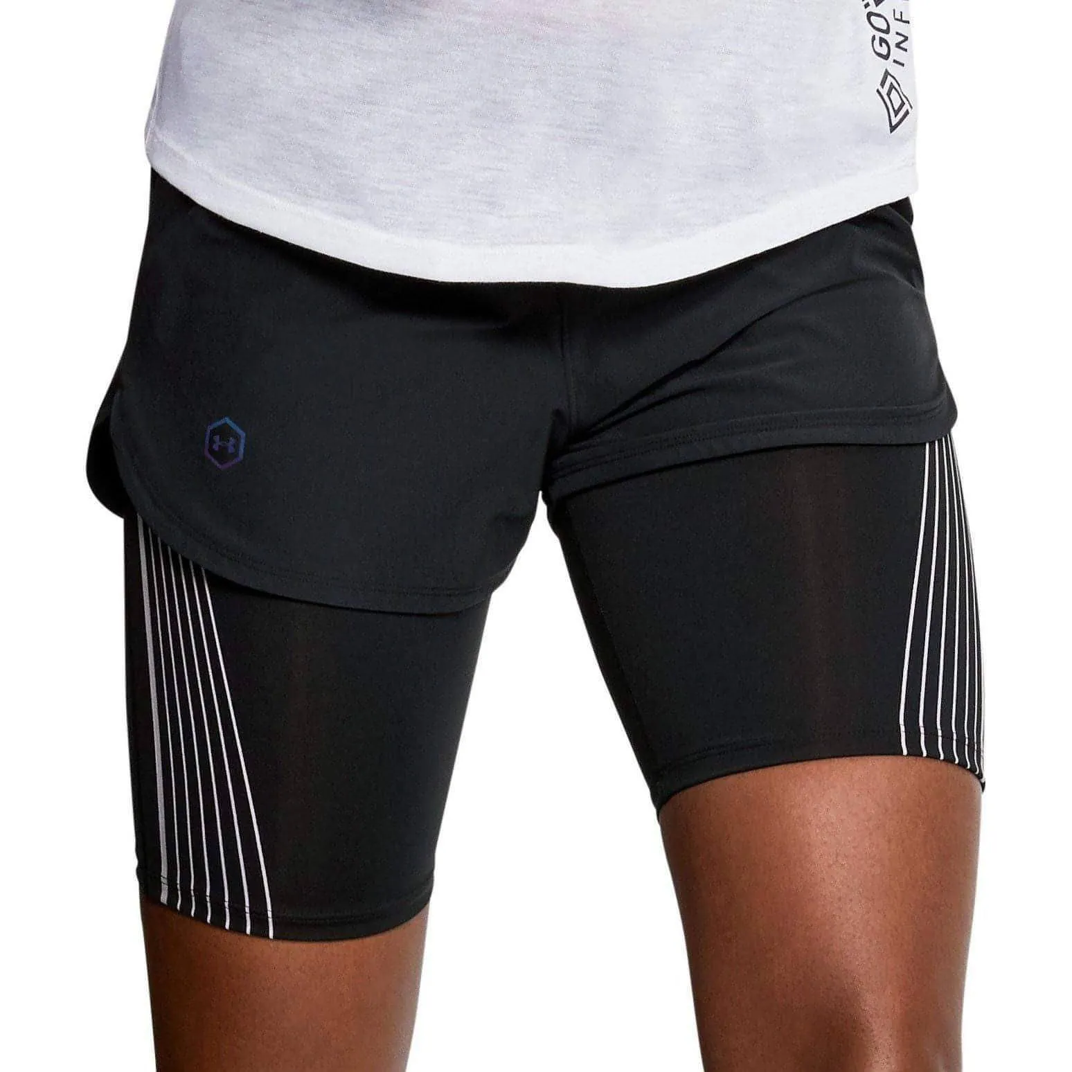 Under Armour Rush 2 In 1 Womens Running Shorts - Black