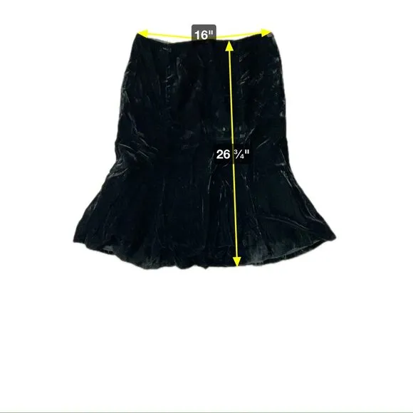 Victor Costa NWT Womens Black Velvet Whimsygoth Fairy Skirt Size 12