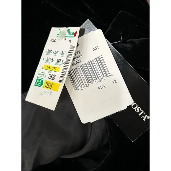 Victor Costa NWT Womens Black Velvet Whimsygoth Fairy Skirt Size 12