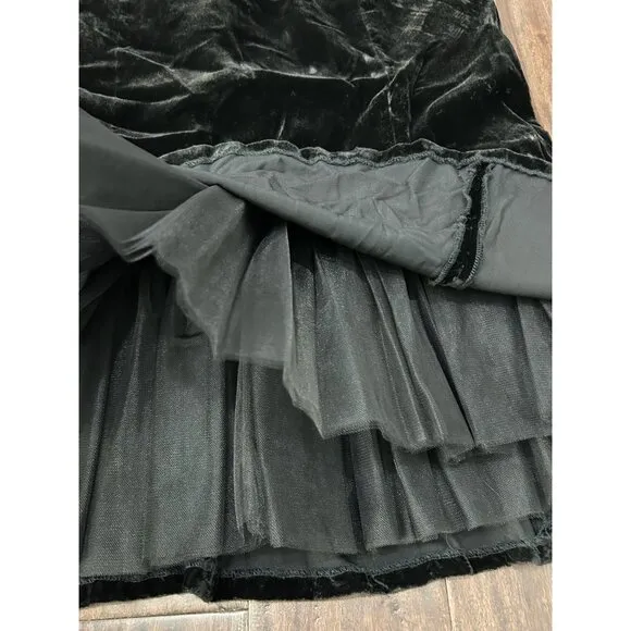 Victor Costa NWT Womens Black Velvet Whimsygoth Fairy Skirt Size 12