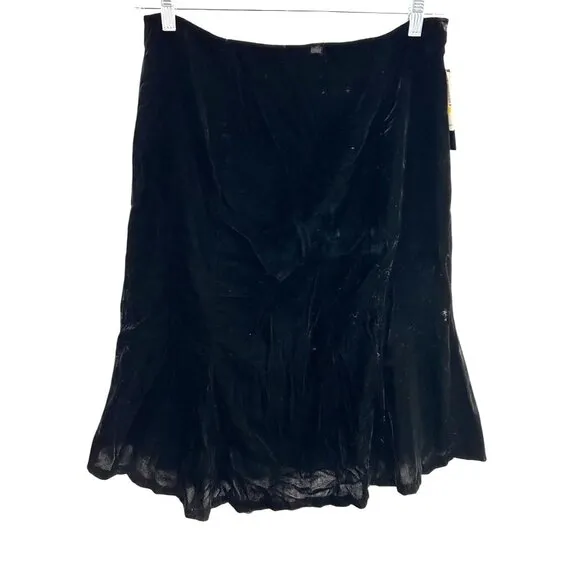 Victor Costa NWT Womens Black Velvet Whimsygoth Fairy Skirt Size 12
