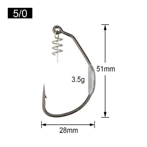 Weighted Swimbait weedless soft plastic Hook 5/0 7/0 10/0 Heavy Duty Wide Gap